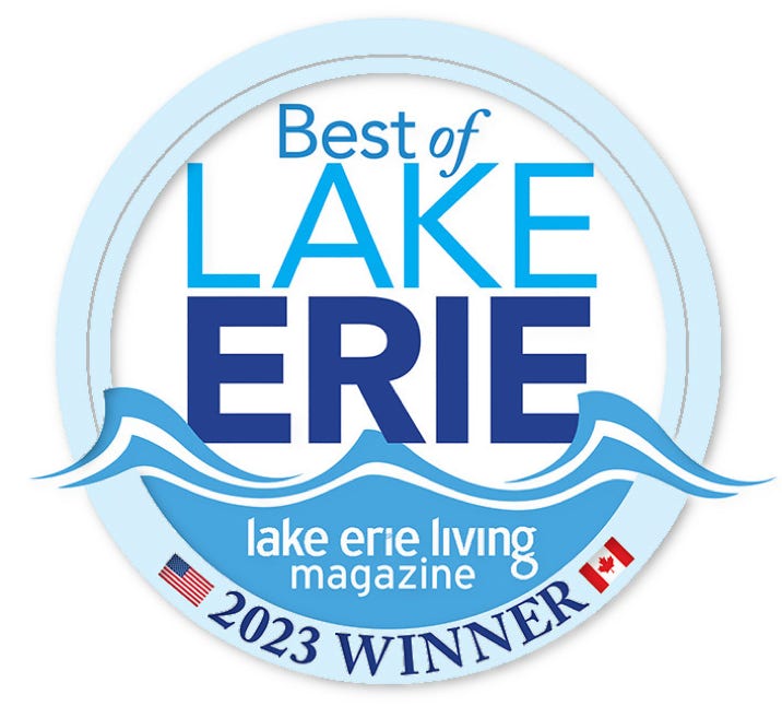 Voted best of Lake Erie, Lake Erie Living Magazine 2023